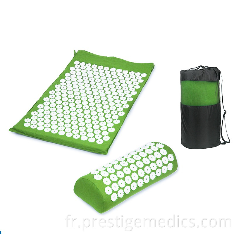 Green Acupressure Mat Kits With Black Nylon Bag